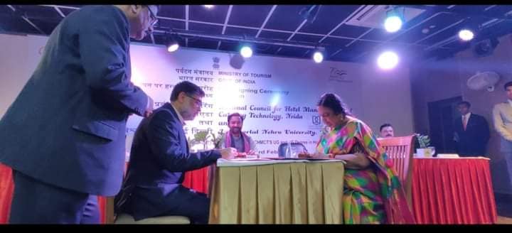 MOU was signed between NCHMCT and JNU on 23.02.20231